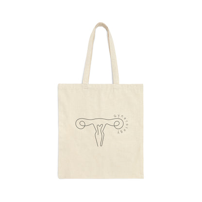 Gynecology Nurse work Tote Bag Minimalist Cute Graduation gift for Gynecologists and Gyn RNs Uterus Anatomical Womens health GynOnc Resident line art