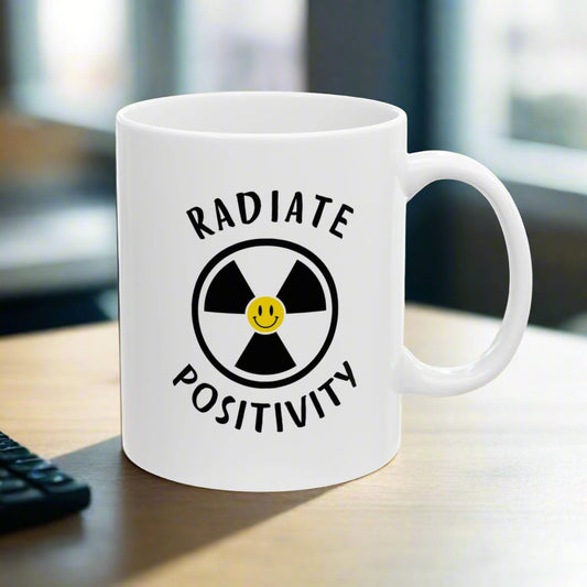 Radiate positivity, radiology tech, science mug, radiologist gift idea, graduation gift, radiation doctor mug, medical student