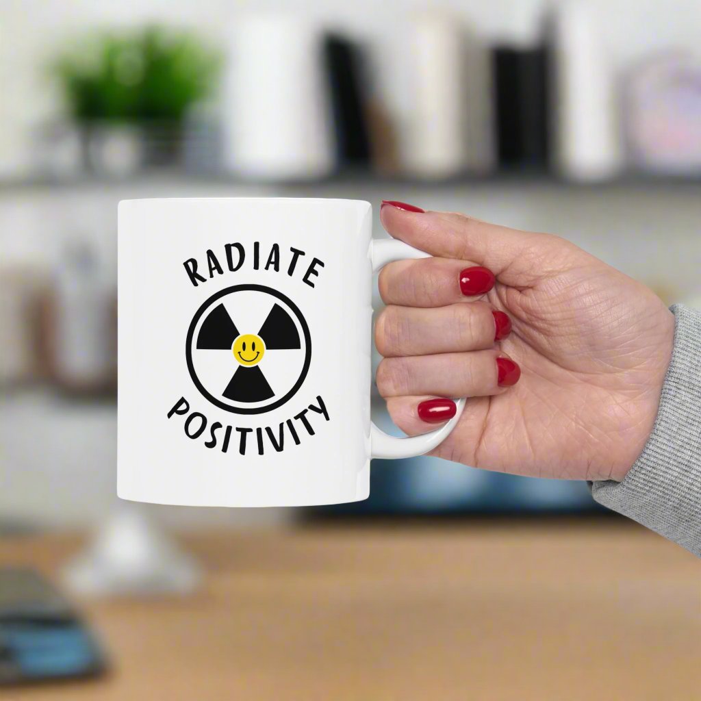 Radiate positivity, radiology tech, science mug, radiologist gift idea, graduation gift, radiation doctor mug, medical student