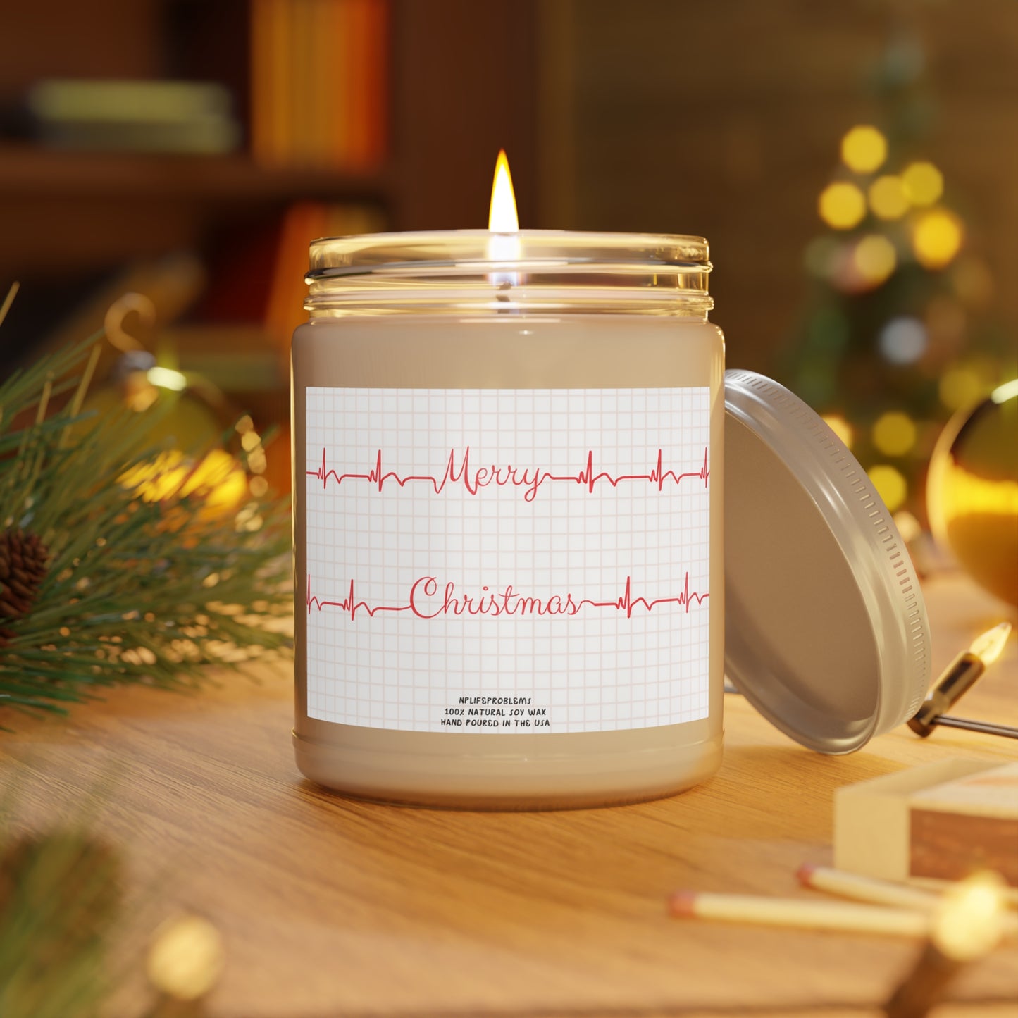 Nurse healthcare holiday candle, Nurse holiday gift, surgeon, Cardiology, Cardiologist, Cardiac surgery holiday gift,  Doctor Christmas gift