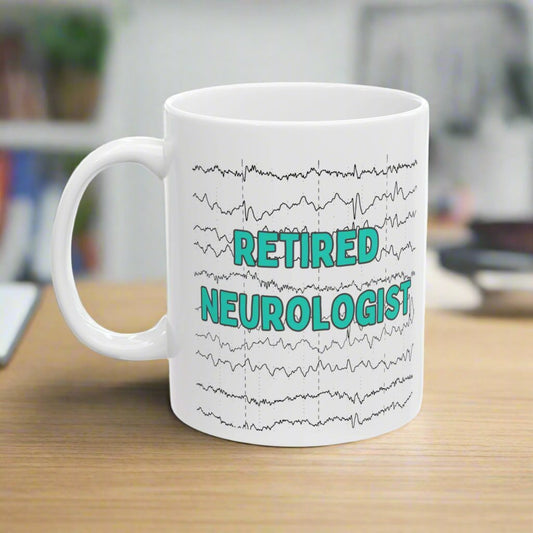Retired Neurologist Coffee Mug, Neurology Retirement Gift, Funny Doctor Mug, Brain-Themed Gift for Neurologists, Medical Professional Farewell Present