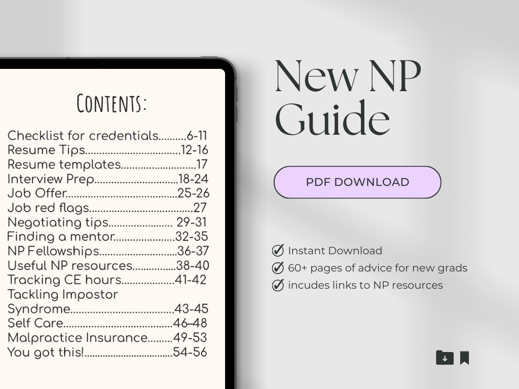 New NP Guide E-Book, Step by Step Guide for the Transition from RN to NP (FREE with any purchase)