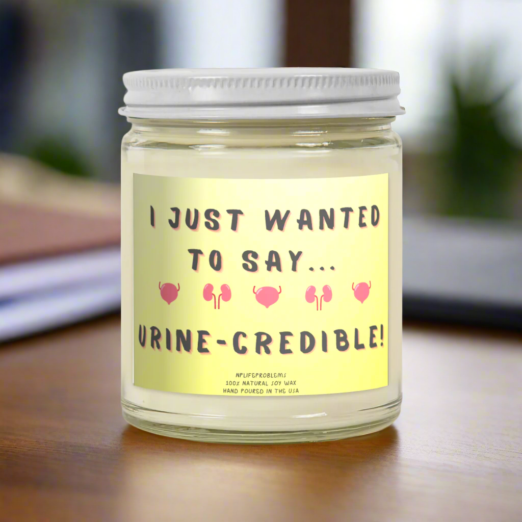 Urine-Credible candle, Urology gift, Bladder, Kidney, urologist, Nephrologist, Nephrology gift.