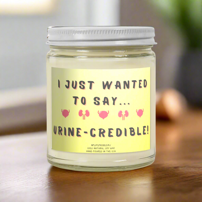 Urine-Credible candle, Urology gift, Bladder, Kidney, urologist, Nephrologist, Nephrology gift.