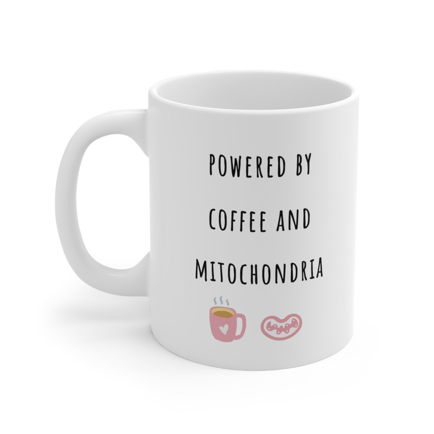 Powered by coffee and mitochondria, Cellular Biology, Science mug, Medical researcher, Science teacher, Physiology, Medical humor, graduation gift.