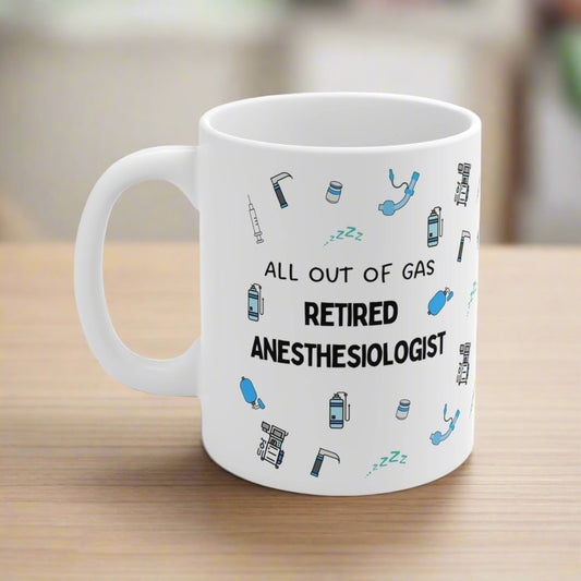 Retired Anesthesia mug, passing gas, doctor mug, CRNA gift, graduation, Anesthetist retirement gift mug, Anesthesiology, Anesthetist, medical humor