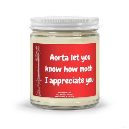 Aorta Appreciation candle, Vascular, Vascular surgeon gift, Abdominal Aorta, Doctor gift, Nurse gift, NP gift, thoracic surgery, MD humor