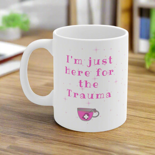 Pink Trauma nurse mug, ER nurse, Emergency room, EMT, Paramedic, Trauma surgeon, Nurse Practitioner, coworker gift, healthcare