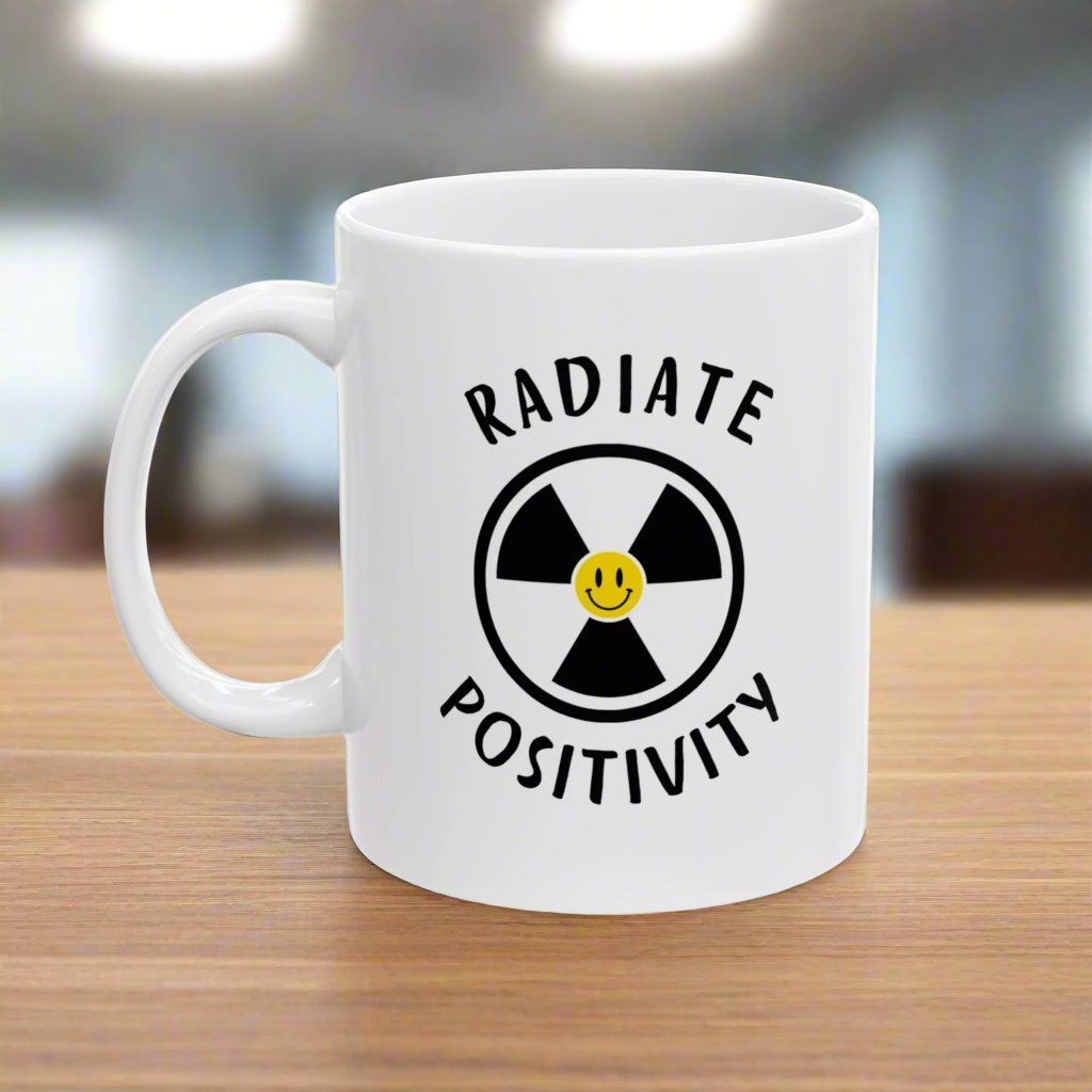 Radiate positivity, radiology tech, science mug, radiologist gift idea, graduation gift, radiation doctor mug, medical student