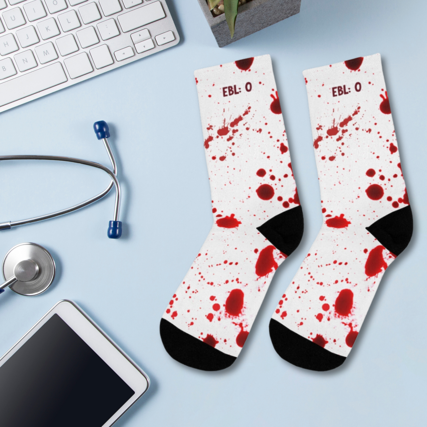 EBL:5 , Blood socks, surgeon gift, surgery nurse, OR nurse, doctor socks.