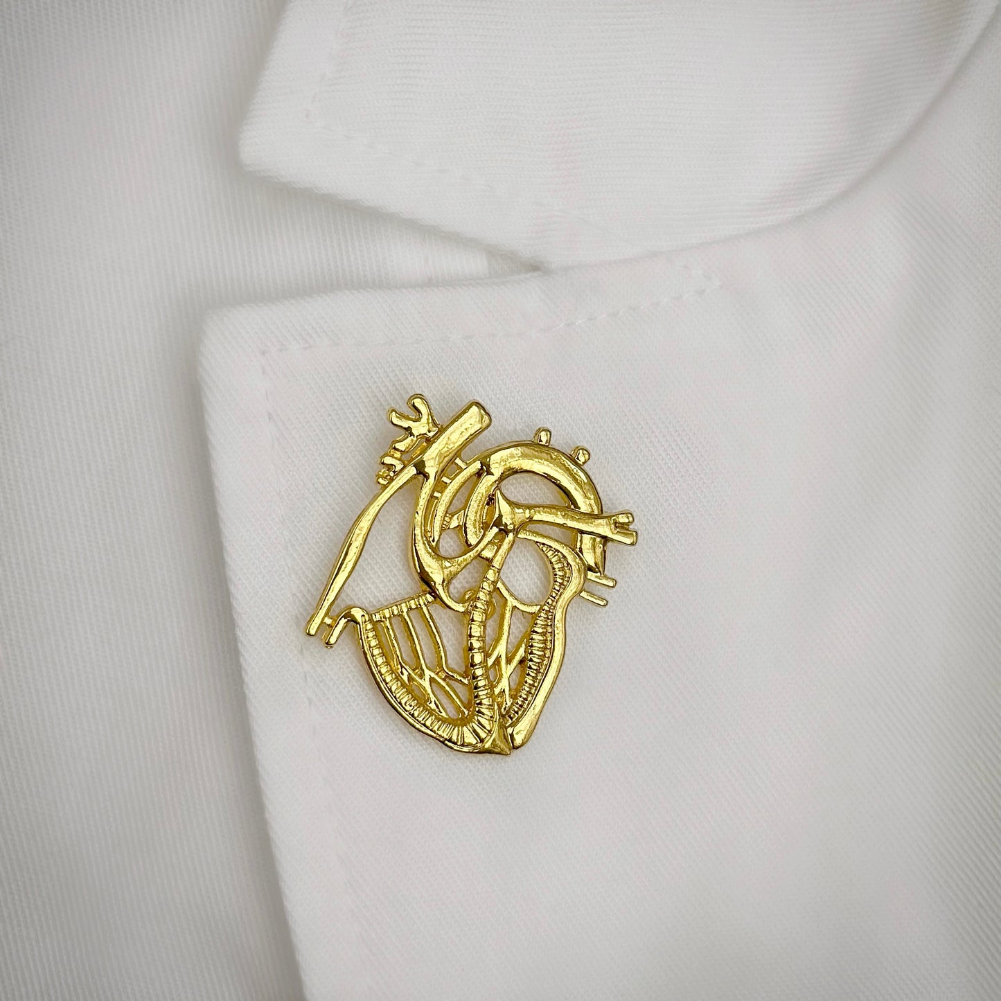 Anatomical Heart White Coat pin, cardiology, cardiologist gift.