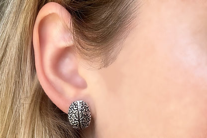 Silver Brain Stud Earrings, great gift for Neurology , Neurosurgery, Neurosurgeon, neurologists, neuro nurse, NP, PA