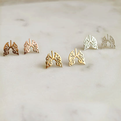 Lung stud Earrings, great gift for Nurses, Pulmonologists, Respiratory Therapists and other healthcare workers.