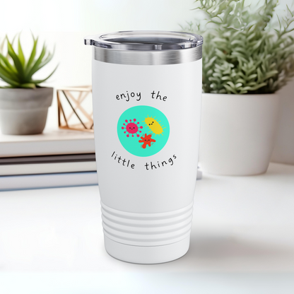 Microbiology Tumbler, Gift idea for new grad biologist, science themed gift, virology tumbler for doctors and nurses, cute bacteria mug