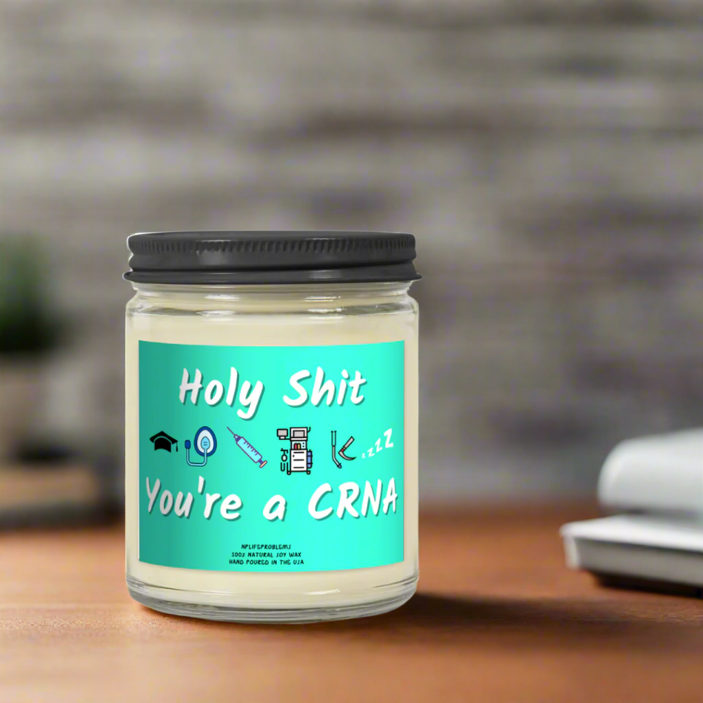 CRNA graduation gift, candle, SRNA, nurse anesthetist, anesthesia school, new grad gift