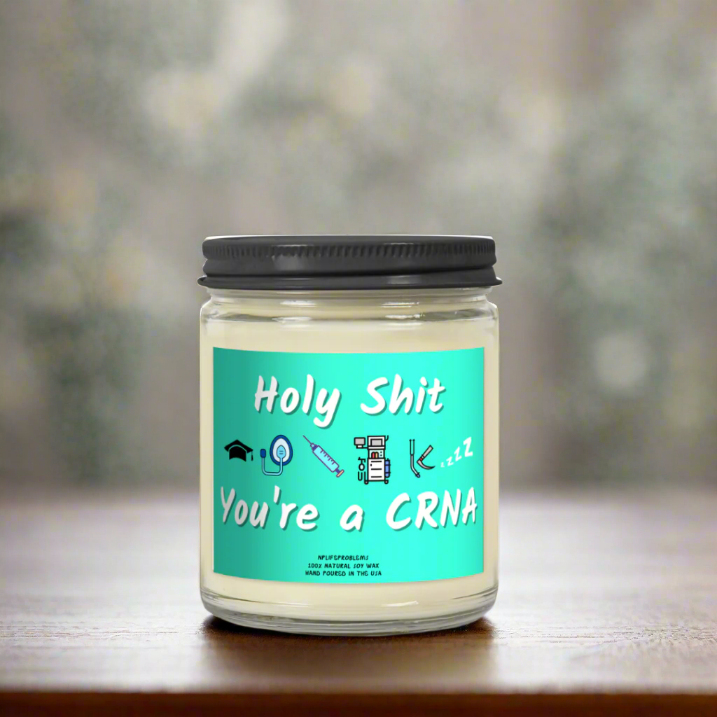 CRNA graduation gift, candle, SRNA, nurse anesthetist, anesthesia school, new grad gift