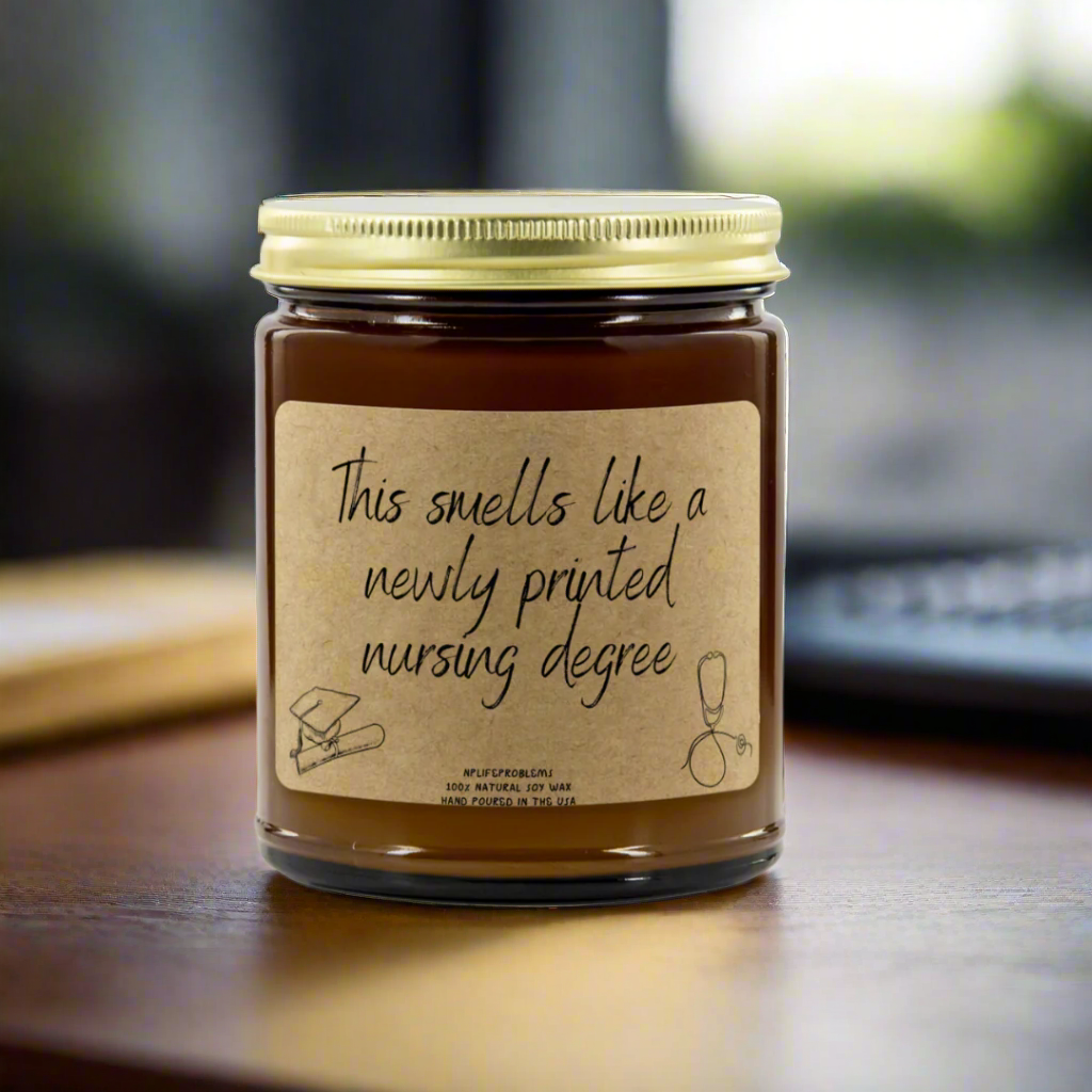 Nursing School Graduation Candle, New Grad Nurse Gift, NP Graduation Candle, Nurse Practitioner DNP Graduation, MSN Degree Celebration Gift, Nursing Degree Candle