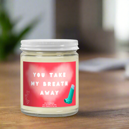 Respiratory Lung Candle, Valentine’s Day Gift for Doctors & Nurses, RT Gift, Inhaler-Themed Anniversary Candle, Medical Gift for Wife or Husband