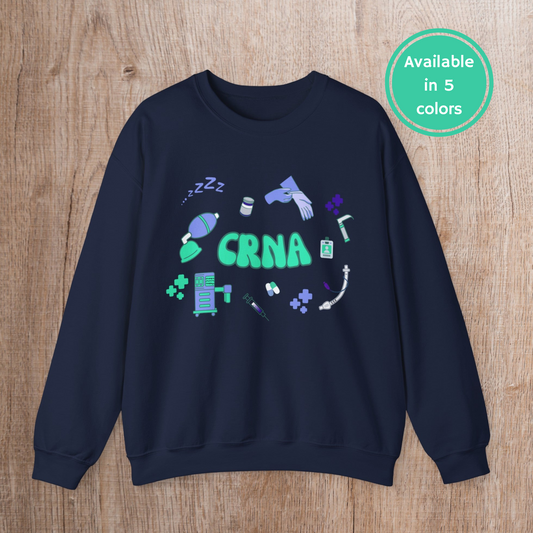 CRNA sweatshirt, cute nurse anesthesia gift idea, anesthesiology sweater, new grad nurse anesthetist student