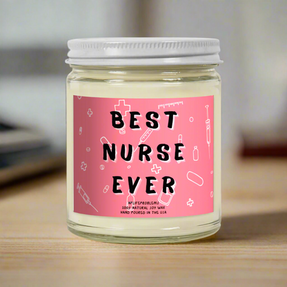 Best Nurse Ever Candle, Nurse graduation gift, New nurse gift, Nurse thank you gift.