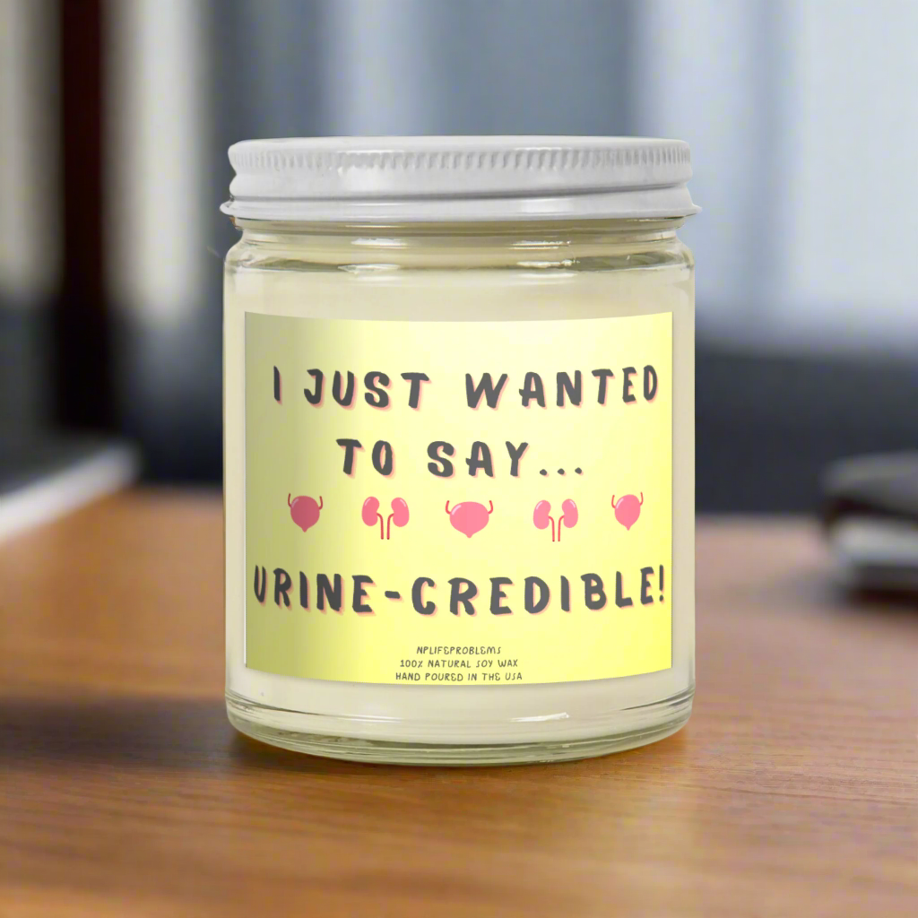 Urine-Credible candle, Urology gift, Bladder, Kidney, urologist, Nephrologist, Nephrology gift.