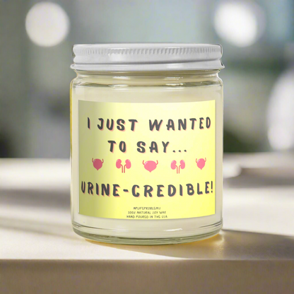 Urine-Credible candle, Urology gift, Bladder, Kidney, urologist, Nephrologist, Nephrology gift.