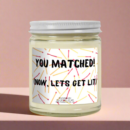 Match day candle, Match day gift, Med school graduation, Fellowship Match, Residency Match gift