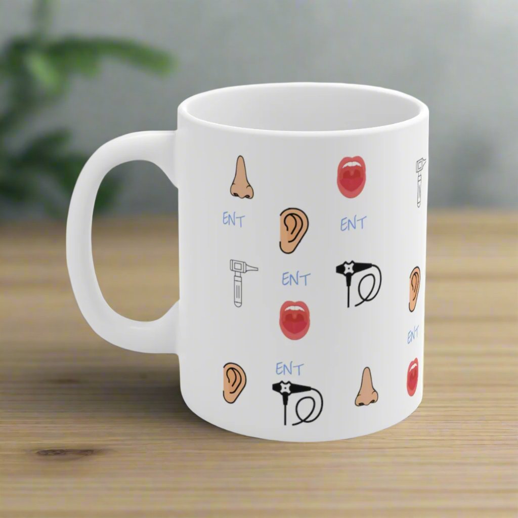 ENT mug Ear nose throat doctor , nurse coffee mug.