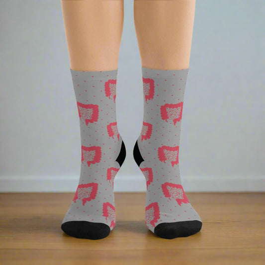 Gray Colorectal socks, Colon, surgeon gift, general surgery, gastrointestinal doctor, doctor socks.