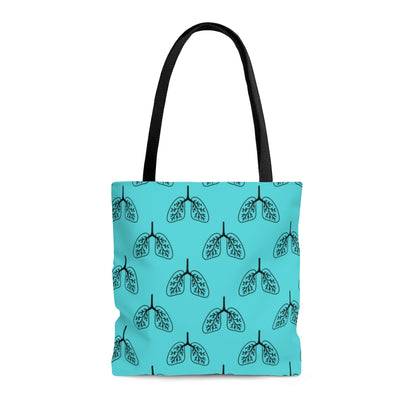 Lung tote bag, Pulmonology, respiratory therapy.