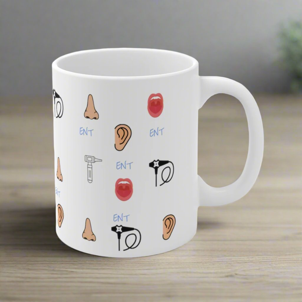 ENT mug Ear nose throat doctor , nurse coffee mug.