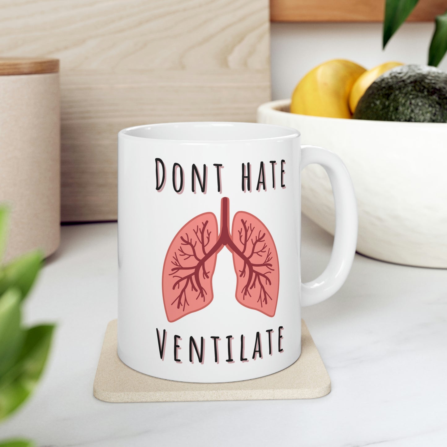 Don't hate Ventilate mug, Respiratory therapy, Lung doctor , lung nurse coffee mug, pulmonology, intubation, ventilation, RT new grad gift, RT mug