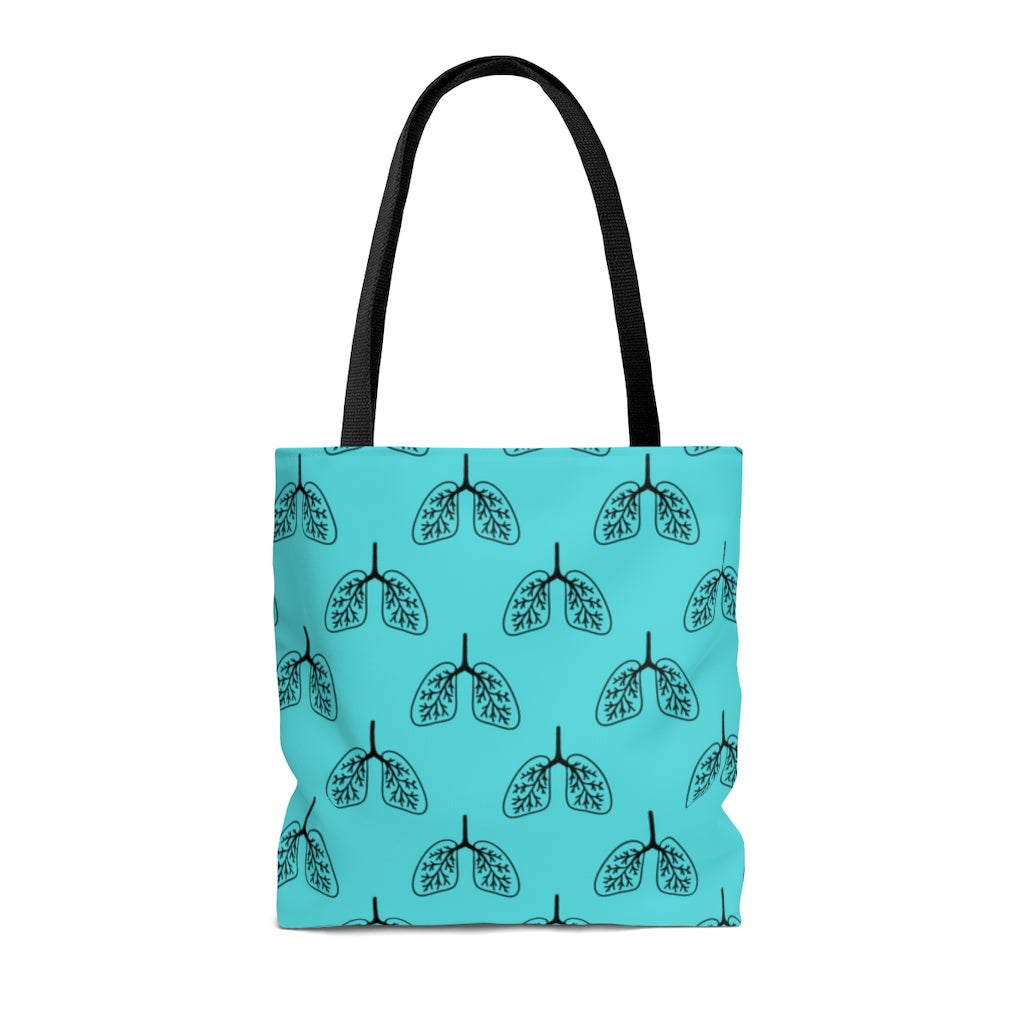 Lung tote bag, Pulmonology, respiratory therapy.