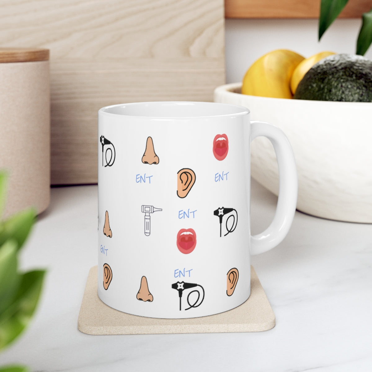 ENT mug Ear nose throat doctor , nurse coffee mug.