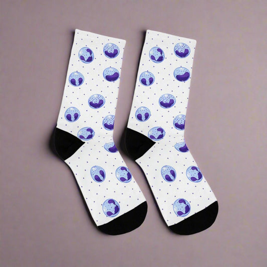 Hematology, band blood cells socks, doctor socks, lab tech socks, microbiology, blood cells, oncology socks, band cells, medical socks