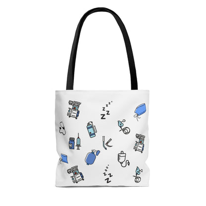 White Anesthesia tote bag, CRNA, Nurse Anesthetist, Anesthesiologist, SRNA, Resident, Doctor, nurse gift.