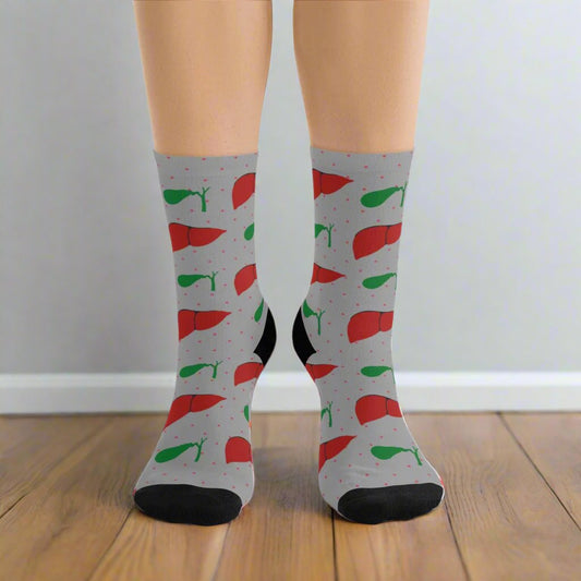 Liver and Gallbladder socks, hepatology, hepatobiliary, doctor socks, nurse socks, surgeon gift.