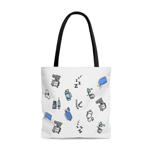 White Anesthesia tote bag, CRNA, Nurse Anesthetist, Anesthesiologist, SRNA, Resident, Doctor, nurse gift.