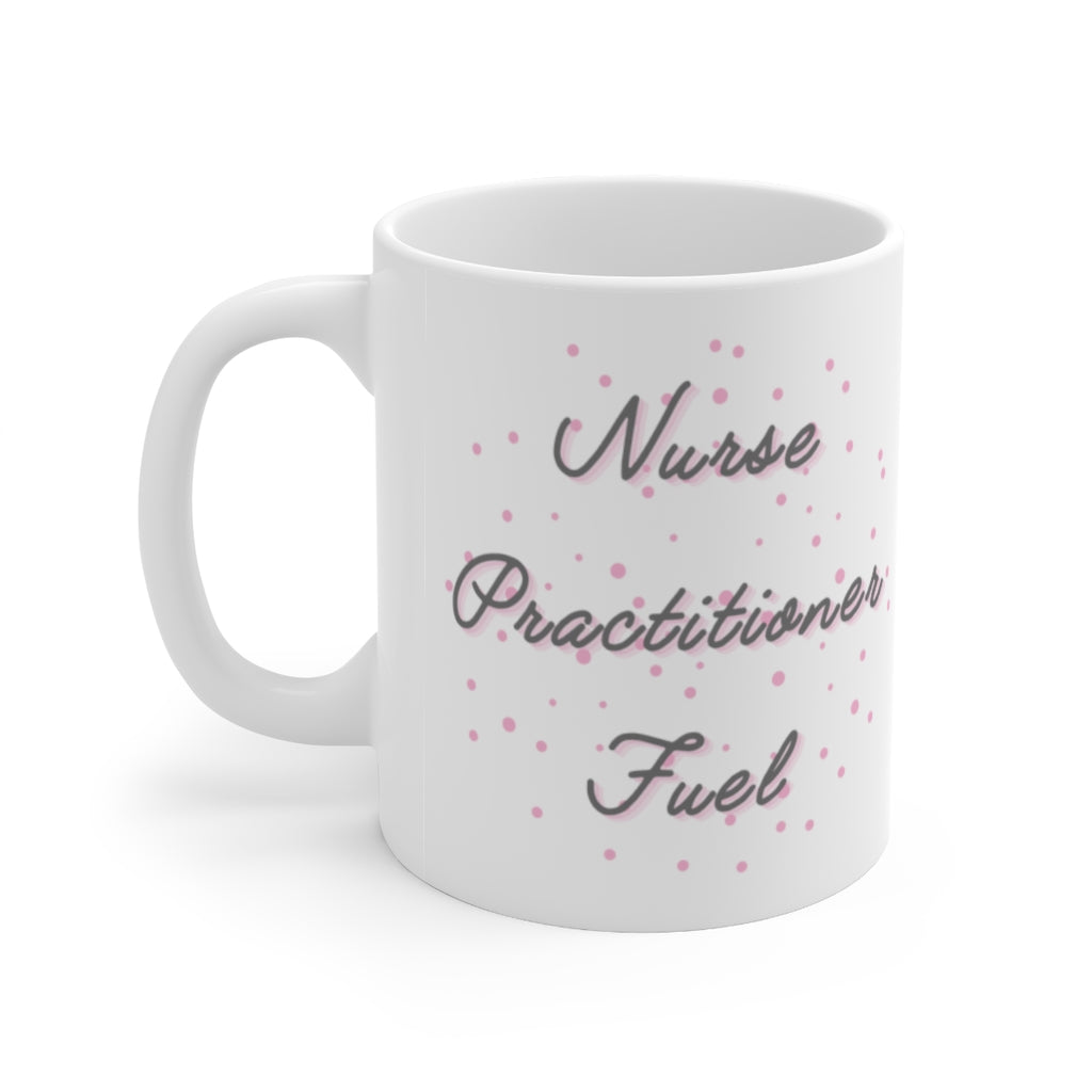 Pink and grey Nurse Practitioner Fuel mug, NP gift, Graduation, new grad NP, coworker gift.