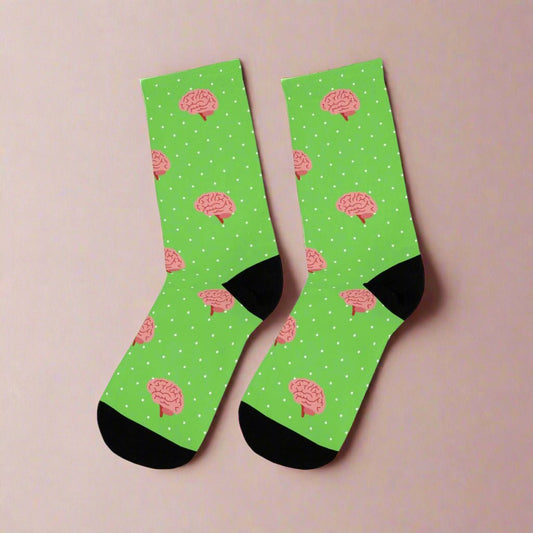 Green Neurology, Neurologist socks, Neurosurgery, Brain