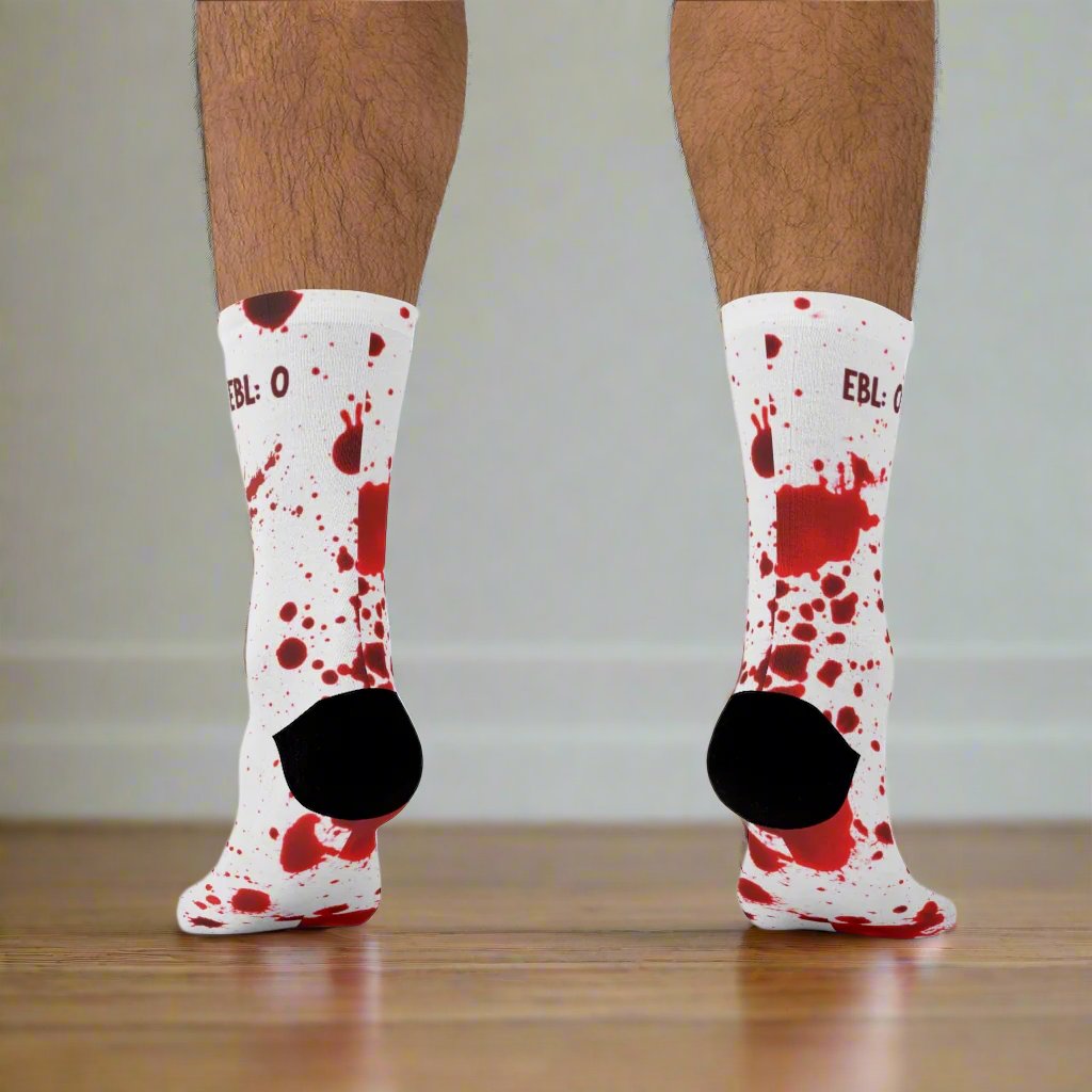 EBL:5 , Blood socks, surgeon gift, surgery nurse, OR nurse, doctor socks.