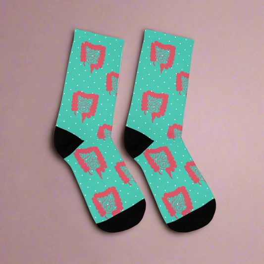 Blue Colorectal socks, Colon, surgeon gift, general surgery, gastrointestinal doctor, doctor socks.